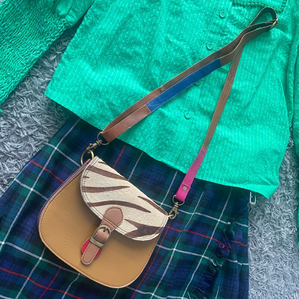 Nephele Leather Crossbody Buckle Saddle Bag